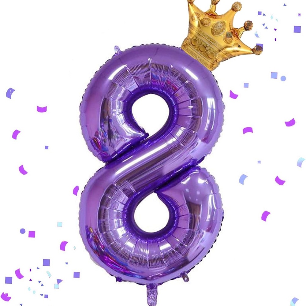 Amazon Purple Foil Balloon Number 8